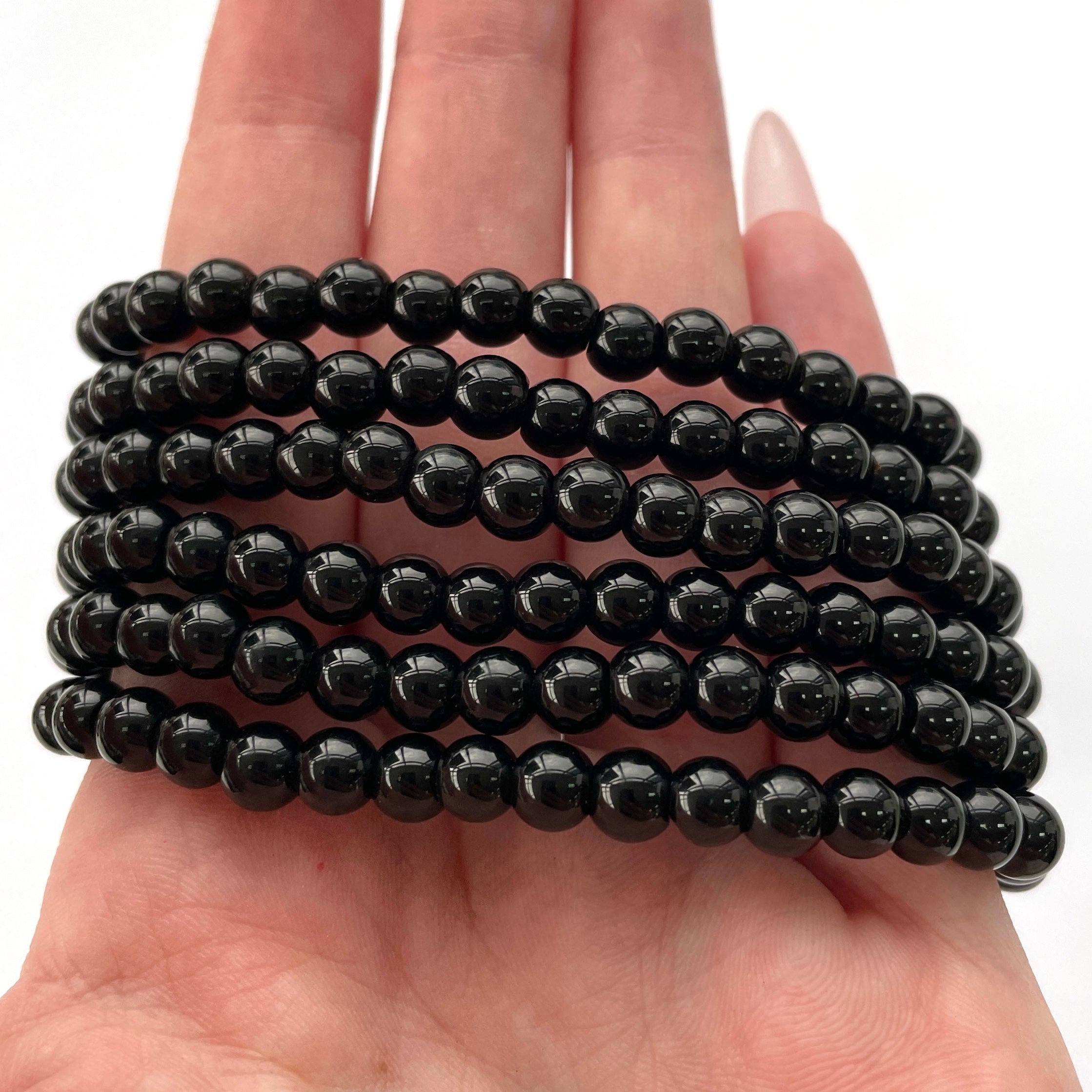 Black Agate Beads Bracelet 6mm Black Agate Beads Bracelet 6mm